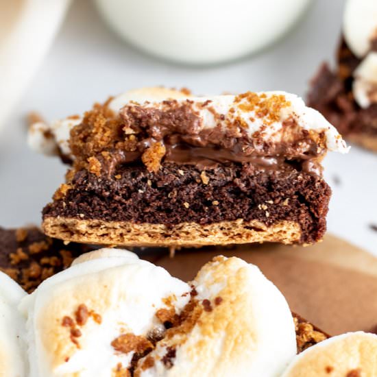 S'mores Brownies - Recipe photo by parsleyandicing