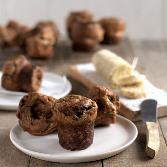 mushroom mini popovers - Recipe photo by davebakes