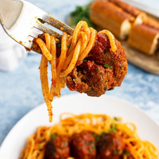Spaghetti and Meatballs - Recipe photo by thecaglediaries