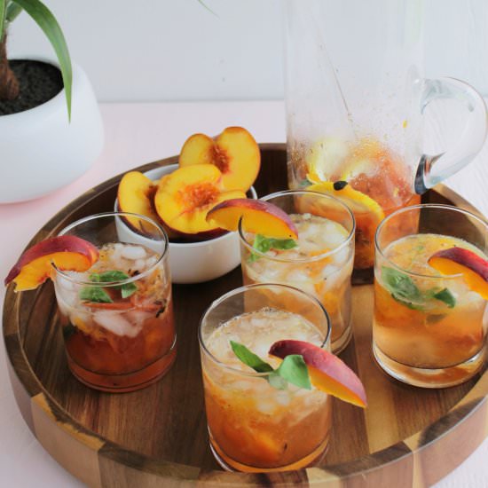Grilled Peach & Lemon Rum Cocktail - Recipe photo by homebodyeats