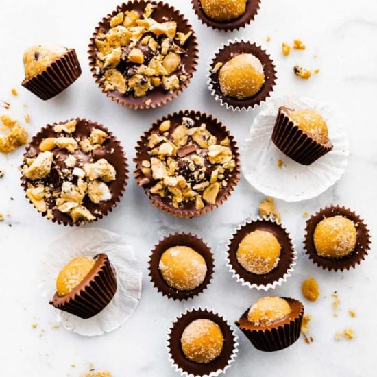 Edible Cookie Dough Chocolate Cups - Recipe photo by Cotter Crunch