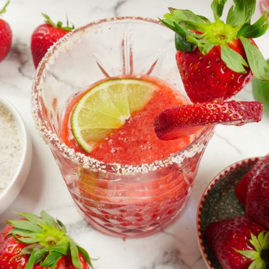 Roasted Strawberry Margarita - Recipe photo by MyIndianStove