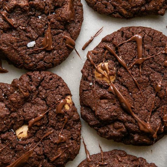 double chocolate nutella cookies - Recipe photo by LizzieLikes