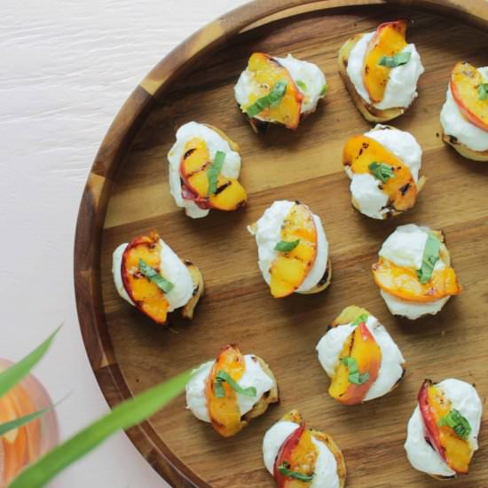 Peach & Lemon Ricotta Crostini - Recipe photo by homebodyeats