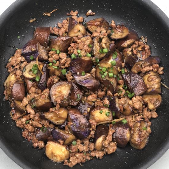 Eggplants & Pork with Garlic Sauce - Recipe photo by Rackoflam.com