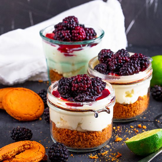 Blackberry Lime Cheesecake Jars - Recipe photo by anniesnomsblog