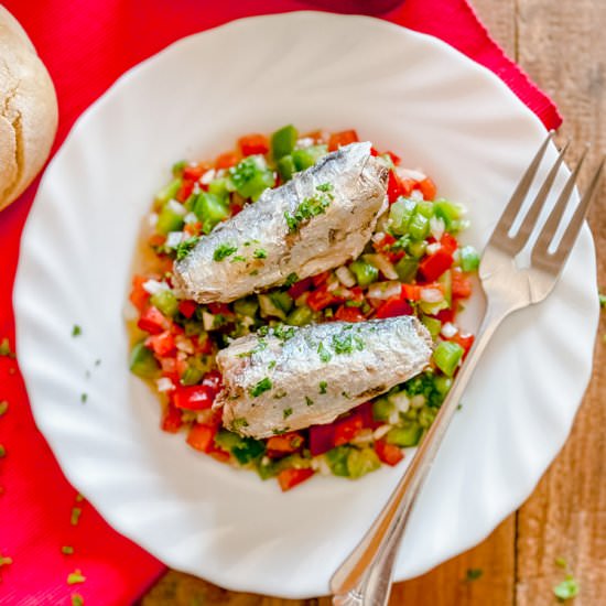 Sardines with Bell Peppers - Recipe photo by Spain on a Fork