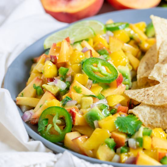 10 Minute Peach Mango Salsa - Recipe photo by SprinklesandSeaSalt