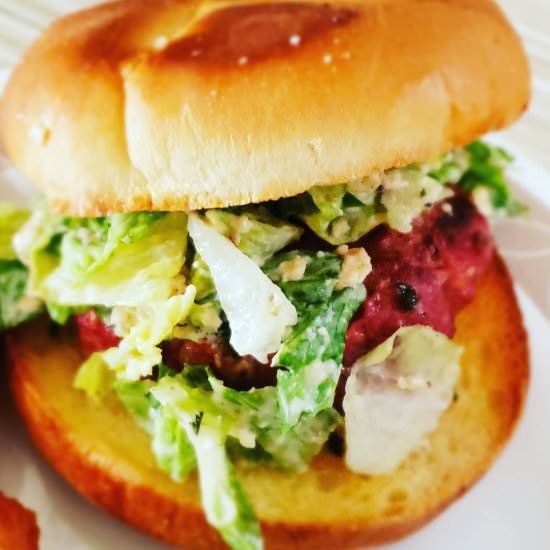 Caesar Salad Burger - Recipe photo by Estelle Forrest