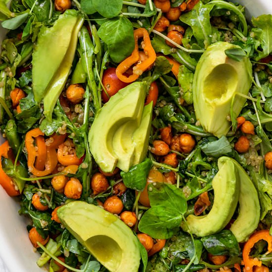 Chickpea Quinoa Arugula Salad - Recipe photo by ShortGirlTallOrder