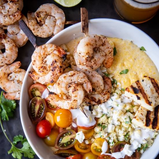 Elote Pilsner Creamy Polenta Shrimp - Recipe photo by TheBeeroness
