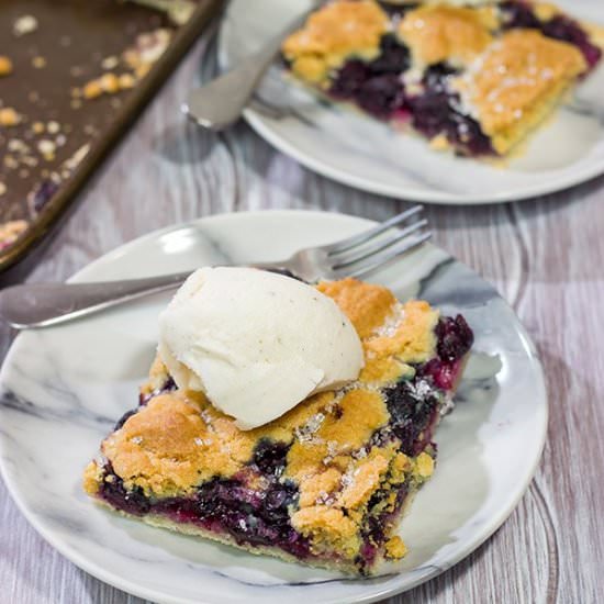 Blueberry Slab Pie with Sugar Cooki - Recipe photo by spicedblog