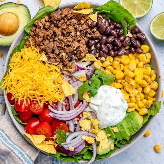 HEALTHY BEEF TACO SALAD - Recipe photo by healthyfitnessmeals