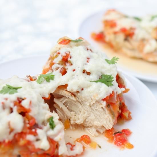 Crock Pot Salsa Fresca Chicken - Recipe photo by The Traveling Dietitian