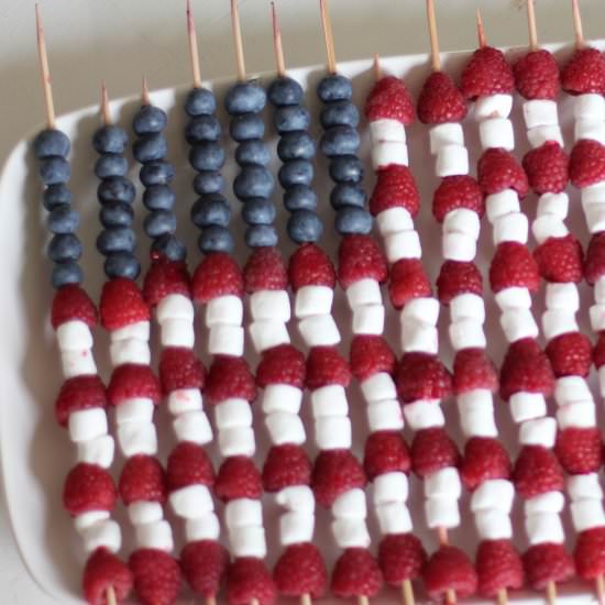Fourth of July Fruit Skewers - Recipe photo by Rainbow Delicious