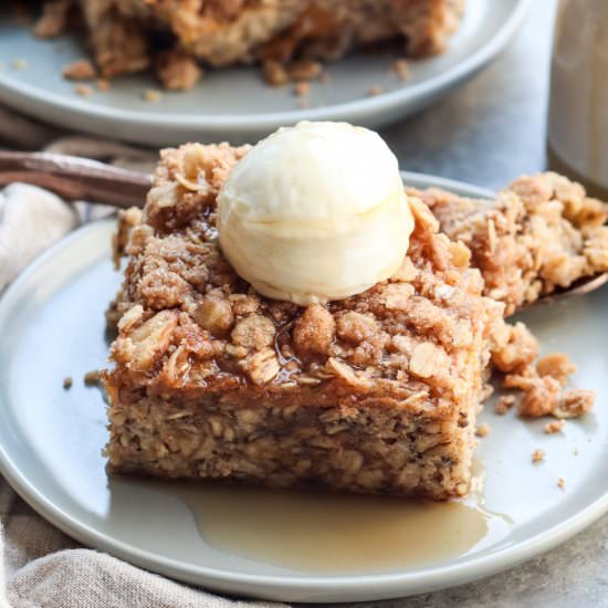 peach crisp baked oatmeal - Recipe photo by Caits Plate