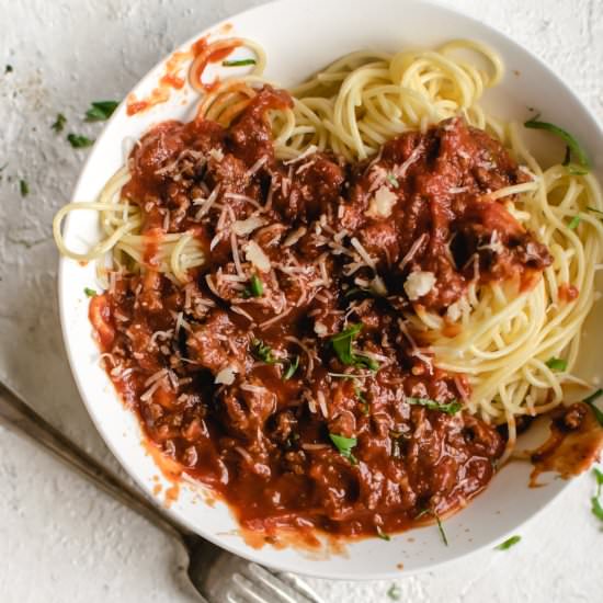 Spaghetti Meat Sauce - Recipe photo by the frozen biscuit