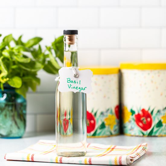 Homemade Basil Vinegar - Recipe photo by sidewalkshoes
