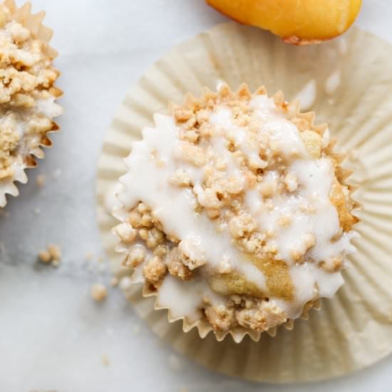Peach Streusel Muffins - Recipe photo by ourbalancedbowl