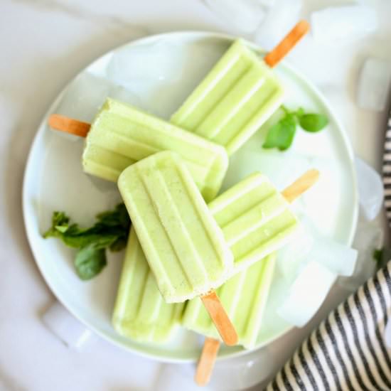 Basil Lemon Popsicles - Recipe photo by Delightful Mom Food