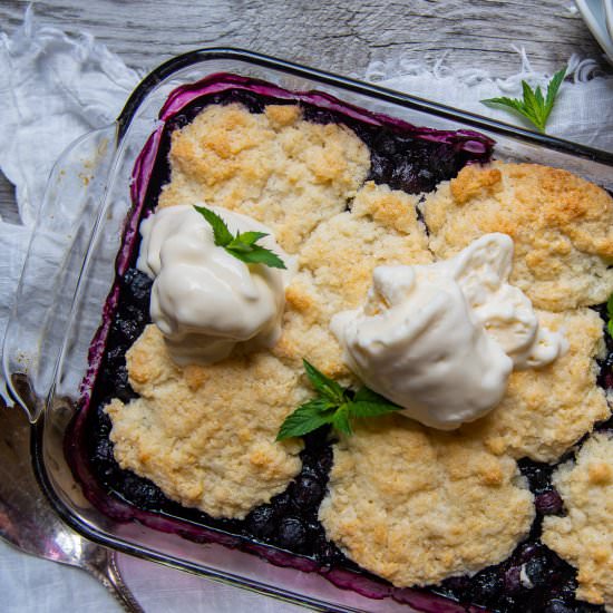 Gluten Free Blueberry Cobbler - Recipe photo by MamaGourmand