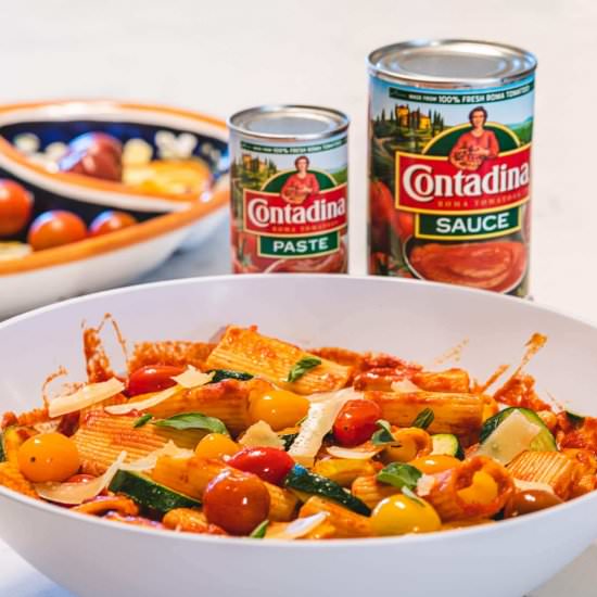 Summer Vegetable Paccheri Pasta - Recipe photo by mklibrary