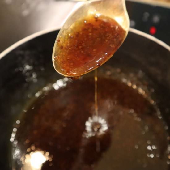 Sweet, Sticky, Spicy Bourbon Glaze - Recipe photo by NotEntirelyAverage