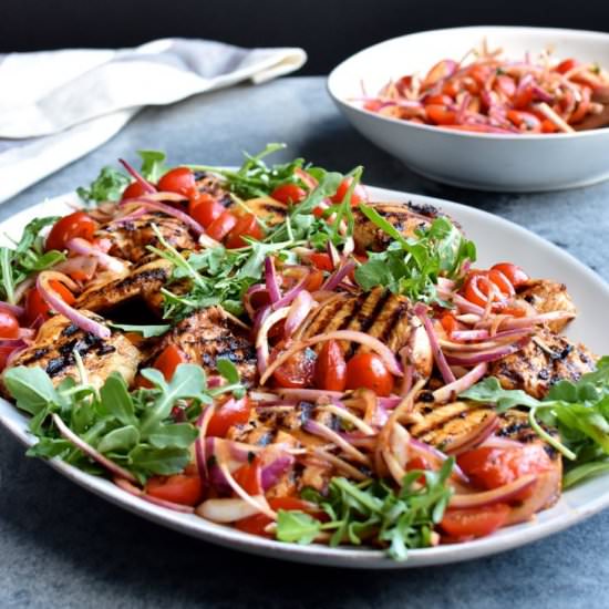 Chicken w cumin+pimentón dressing - Recipe photo by mama ia blog