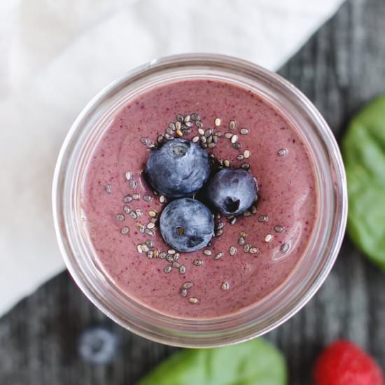 Berry Spinach Smoothie - Recipe photo by CleanPlateMama