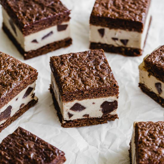 Brownie Ice Cream Sandwiches - Recipe photo by Crumb Top Baking