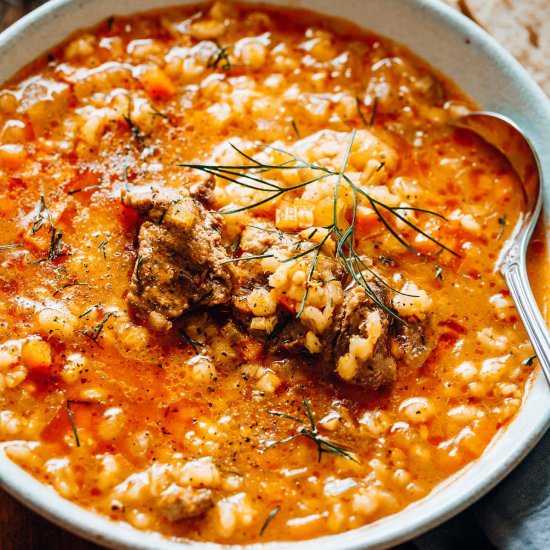 Instant Pot Beef Barley Soup Recipe - Recipe photo by MunchkinTime