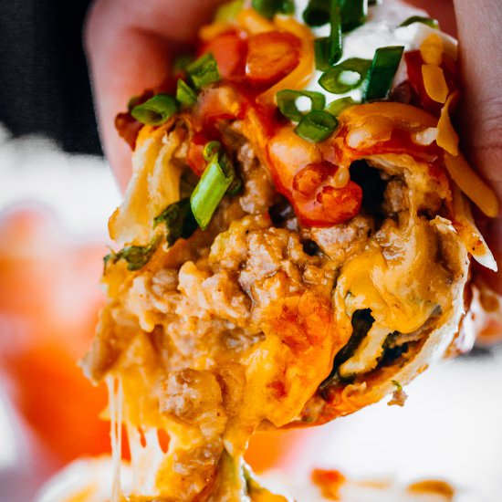 Beef and Bean Chimichanga - Recipe photo by MunchkinTime
