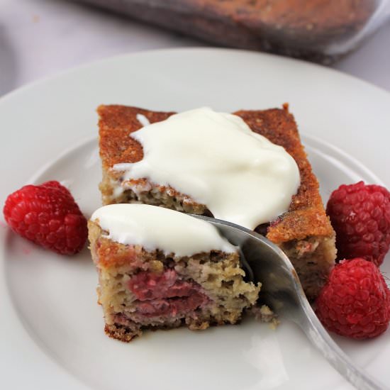 Healthy Summer Raspberry Cake - Recipe photo by thegranoladiaries