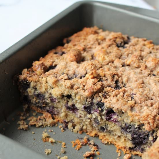 HEALTHY BLUEBERRY BUCKLE - Recipe photo by thegranoladiaries
