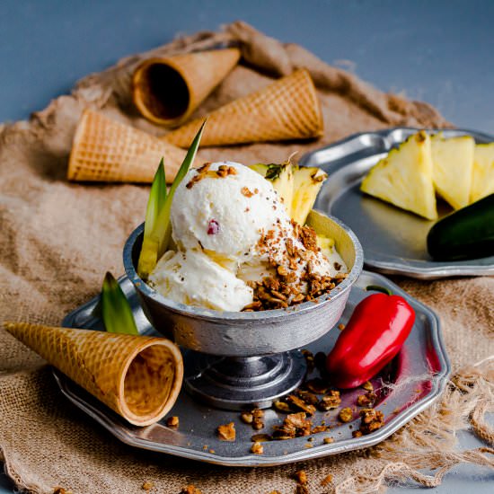 Pineapple Jalapeno Ice Cream - Recipe photo by Spoonabilities