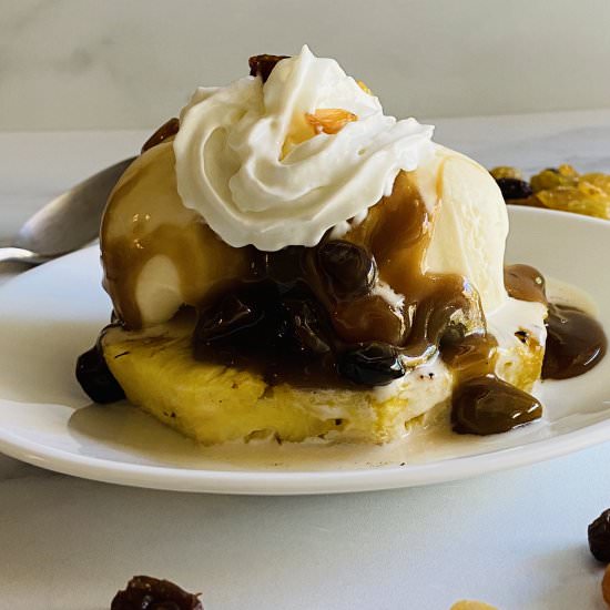 Rum Raisin Pineapple Sundaes - Recipe photo by theshortordercook