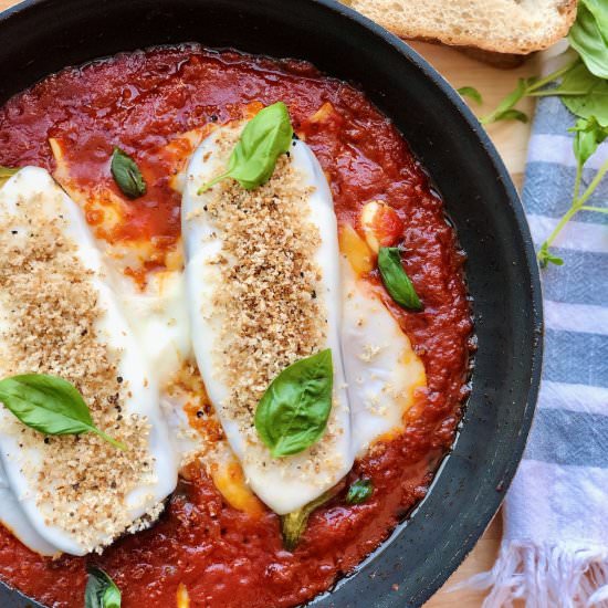 One Pan Skillet Eggplant Parmigiana - Recipe photo by chefpriyanka