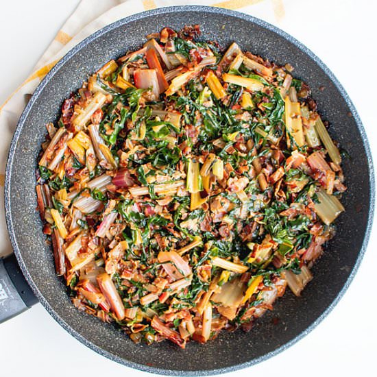 Skillet sauteed swiss chard - Recipe photo by MasalaHerb