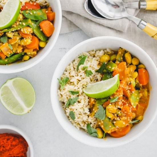 Coconut Thai Veggie Curry - Recipe photo by FitLiving Eats