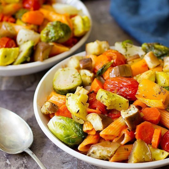 ROASTED VEGETABLE PASTA - Recipe photo by unicorns in the kitchen