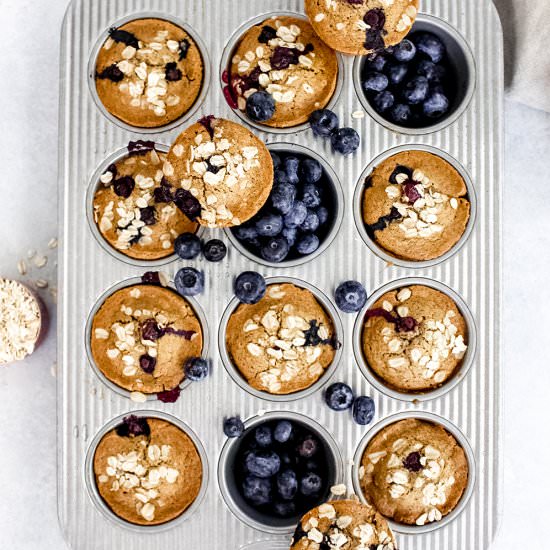 Blueberry Almond Muffins - Recipe photo by FitLiving Eats