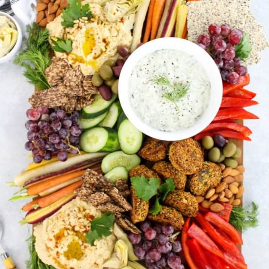 Healthy Mediterranean Mezze Platter - Recipe photo by FitLiving Eats