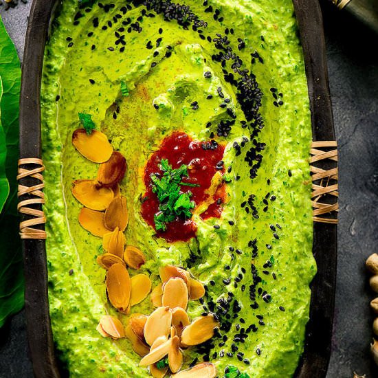 SPINACH HUMMUS - Recipe photo by Chefjar