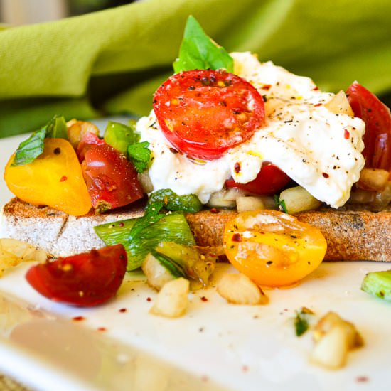 Tomato Bruschetta Toast - Recipe photo by thisishowicook