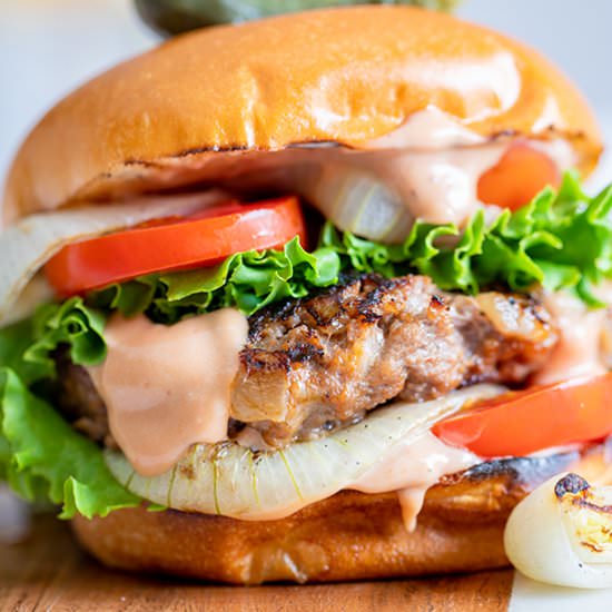 BBQ Onion Burger - Recipe photo by bellyfull