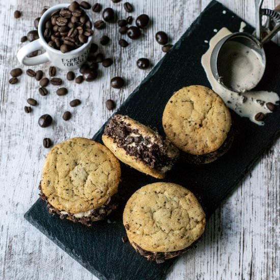 Espresso Ice Cream Sandwich Cookies - Recipe photo by whattheforksfordinner