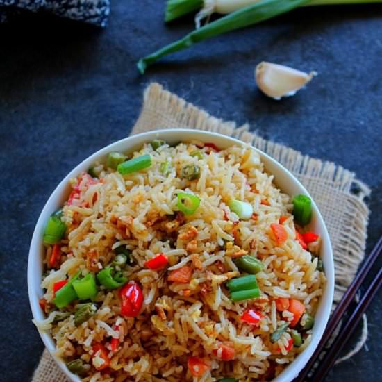 Burnt Garlic Fried Rice - Recipe photo by Madhus Everyday Indian