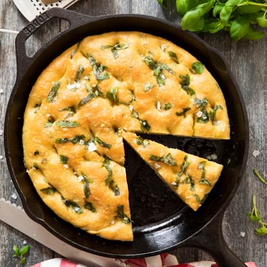 Easy Basil Focaccia - Recipe photo by foodandjourneys