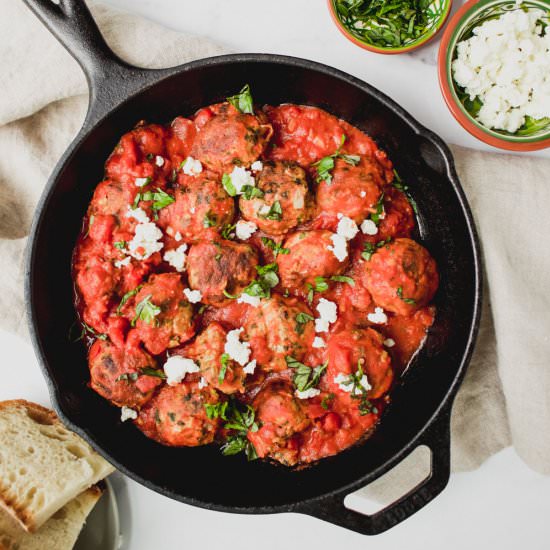 Greek Turkey Meatballs - Recipe photo by Sarah Gold Nutrition