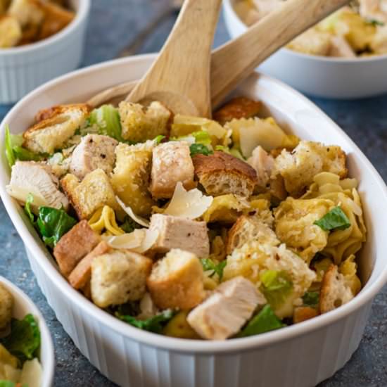 Caesar Tortellini Salad - Recipe photo by theseasonaljunkie